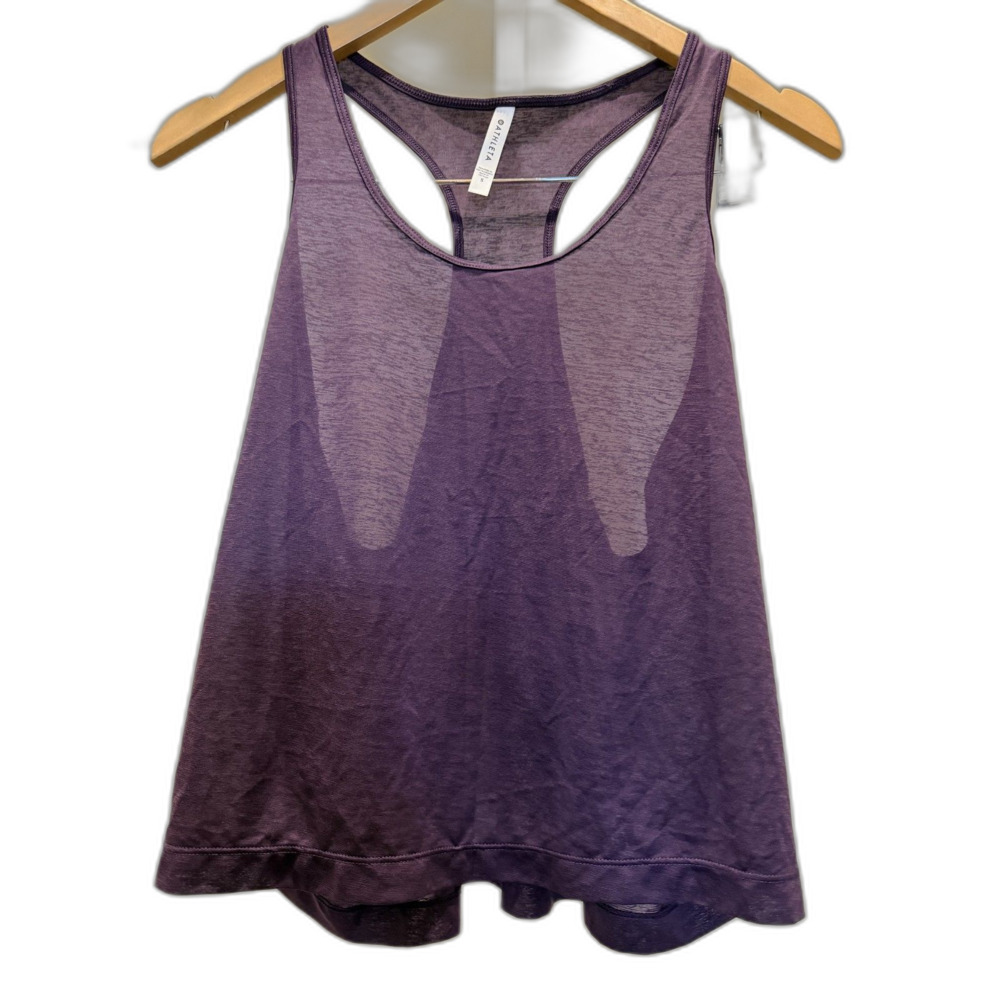 Athleta Vapor Scoop Tank Plum Agate Purple Racerback Semi-Sheer Small